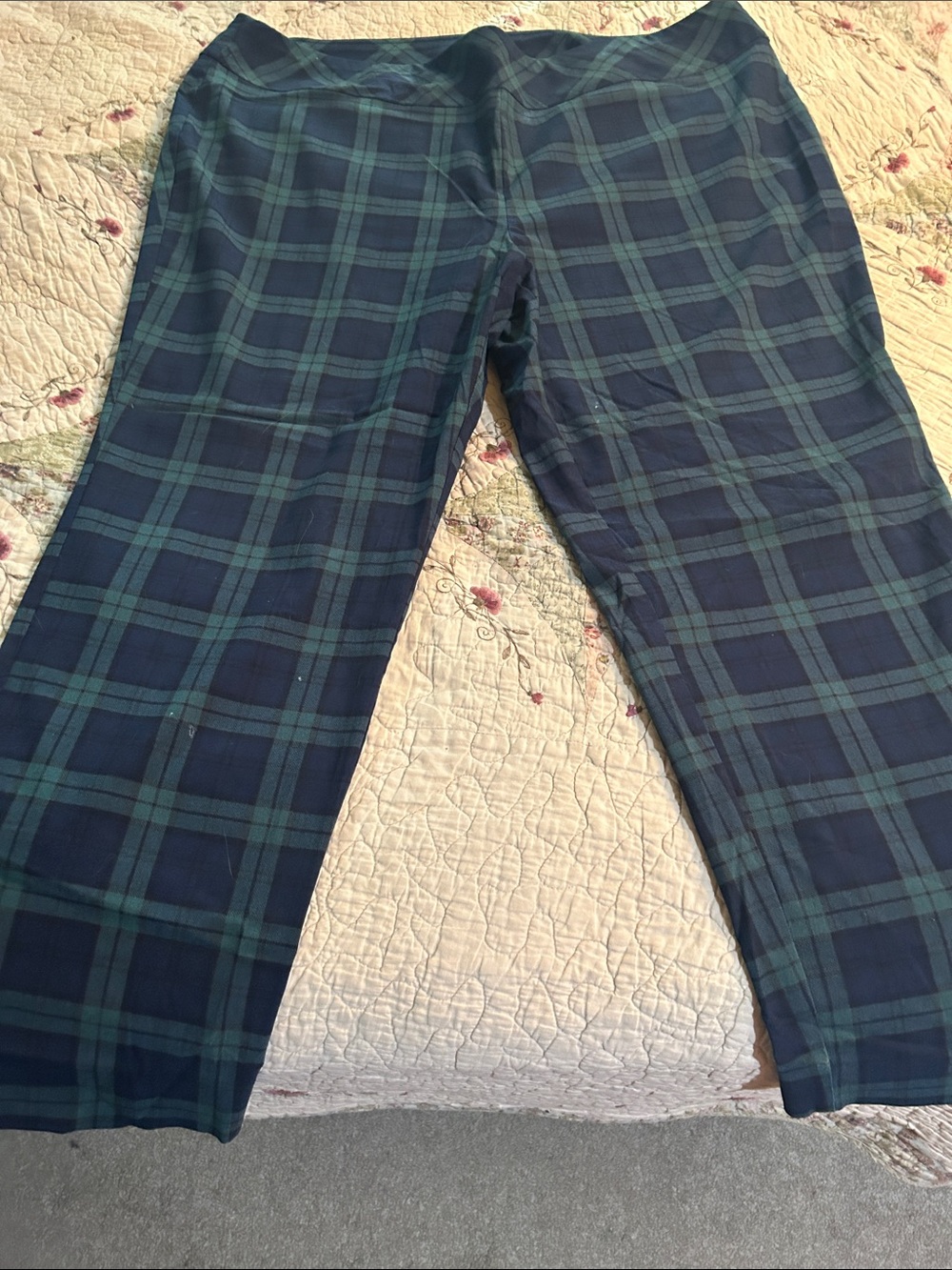 Counterparts Navy and Green Plaid Chinos